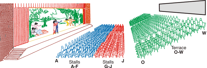 Broxbourne Civic Hall Seating Layout for Disney's Beauty and the Beast